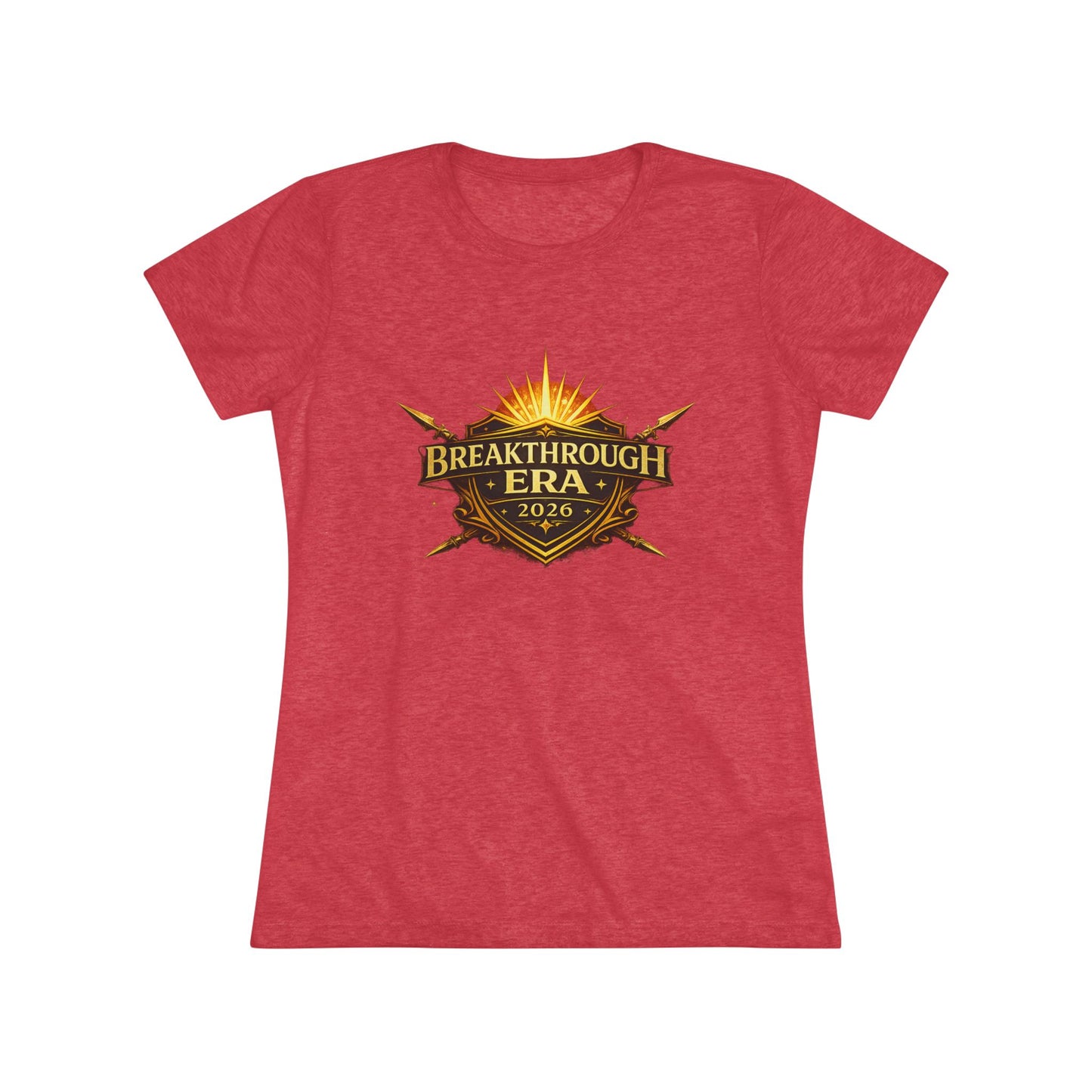 Breakthrough Era 2026 Women's Tee — Inspirational Sunrise Crest Graphic