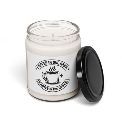 "Coffee in One Hand. Clarity in the Other" Scented Soy Candle, 9oz