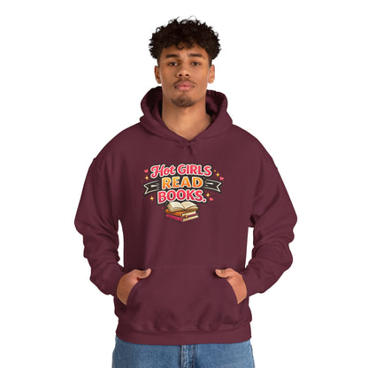 "Hot Girls Read Books" Hoodie - Cozy Literary Graphic Hoodie