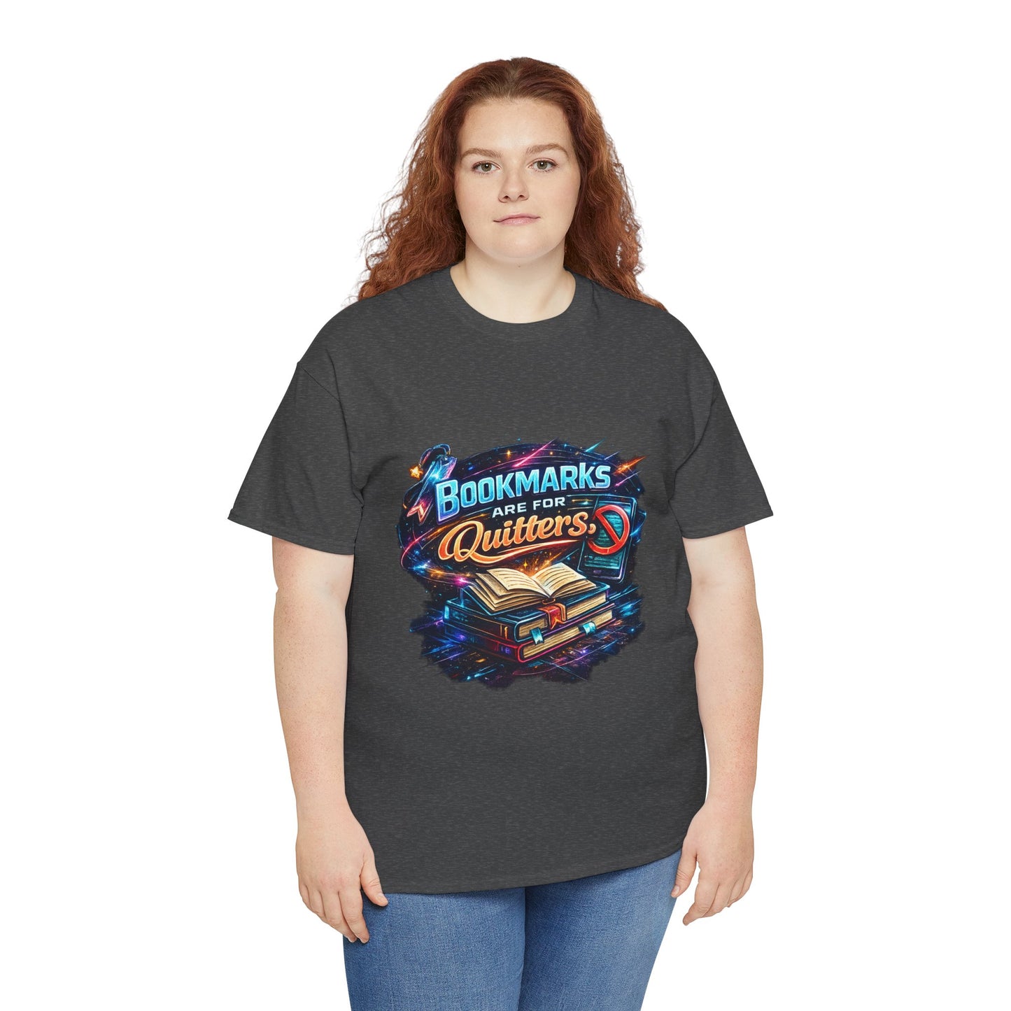 "Bookmarks Are For Quitters" Vintage Book Lover Tee T-Shirt