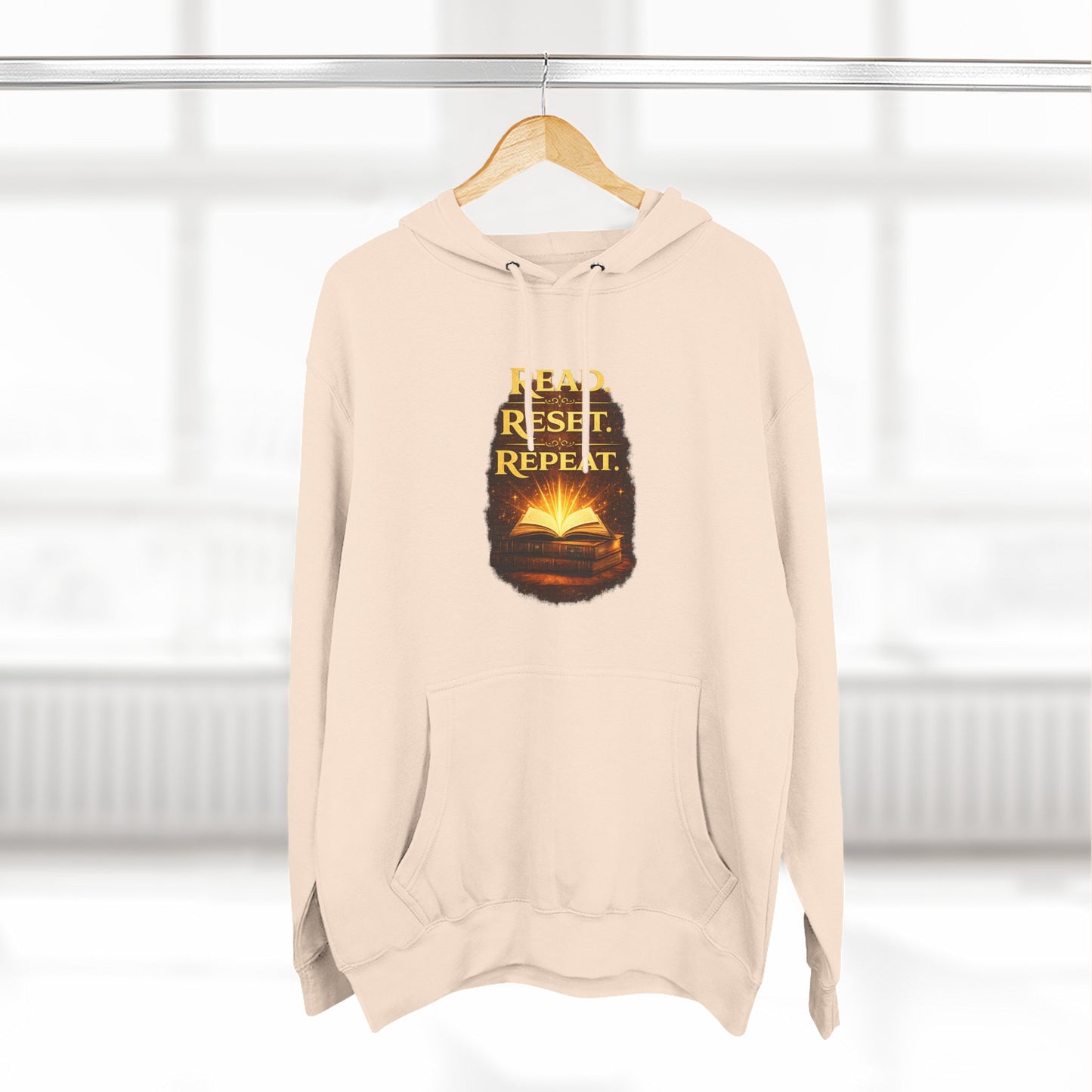 Hoodie — 'Read. Resist. Repeat.' Book Lover Graphic Pullover