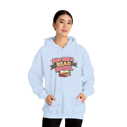 "Hot Girls Read Books" Hoodie - Cozy Literary Graphic Hoodie