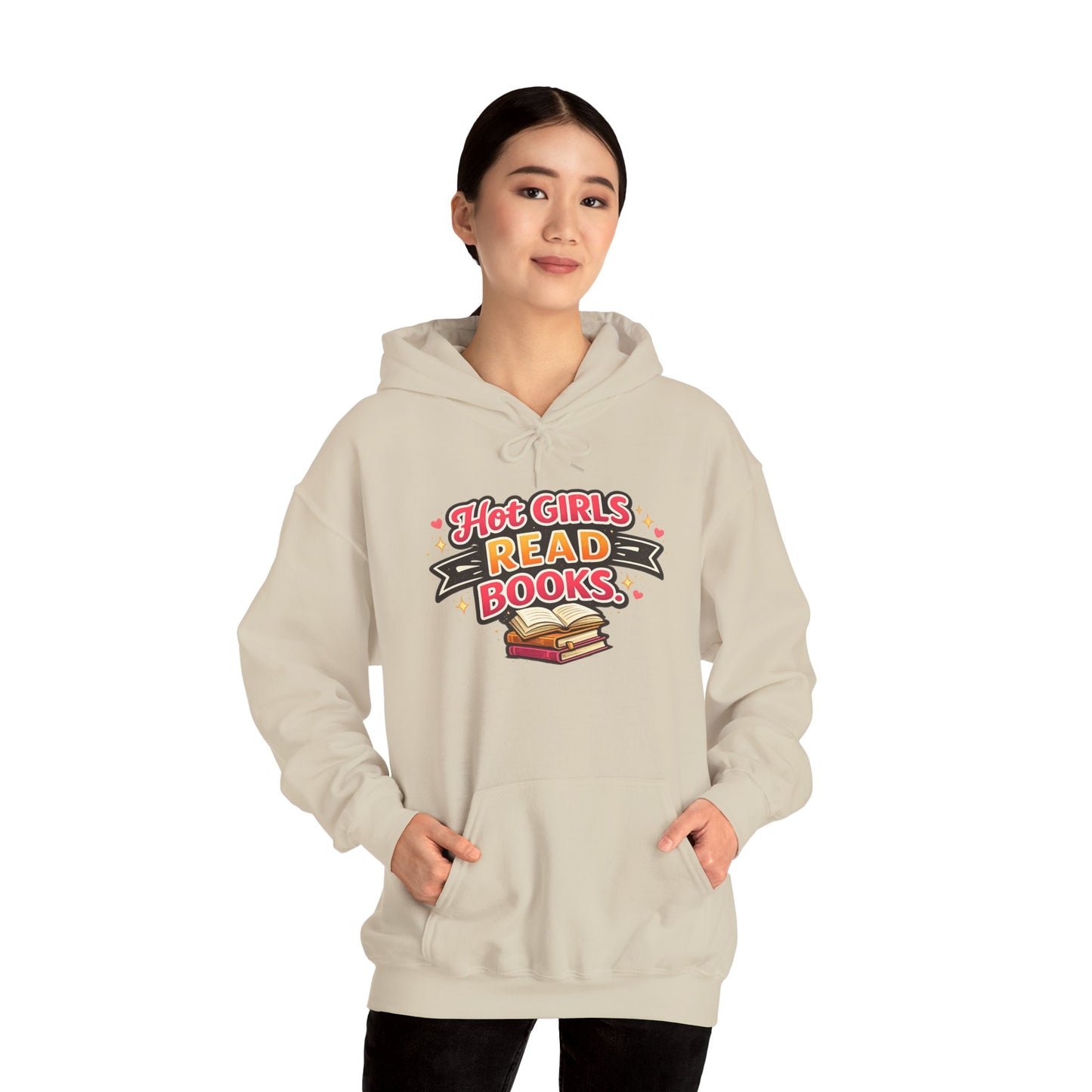 "Hot Girls Read Books" Hoodie - Cozy Literary Graphic Hoodie