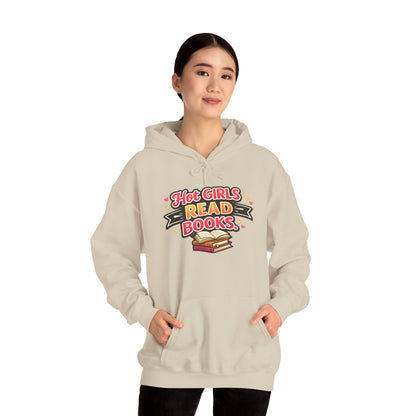 "Hot Girls Read Books" Hoodie - Cozy Literary Graphic Hoodie