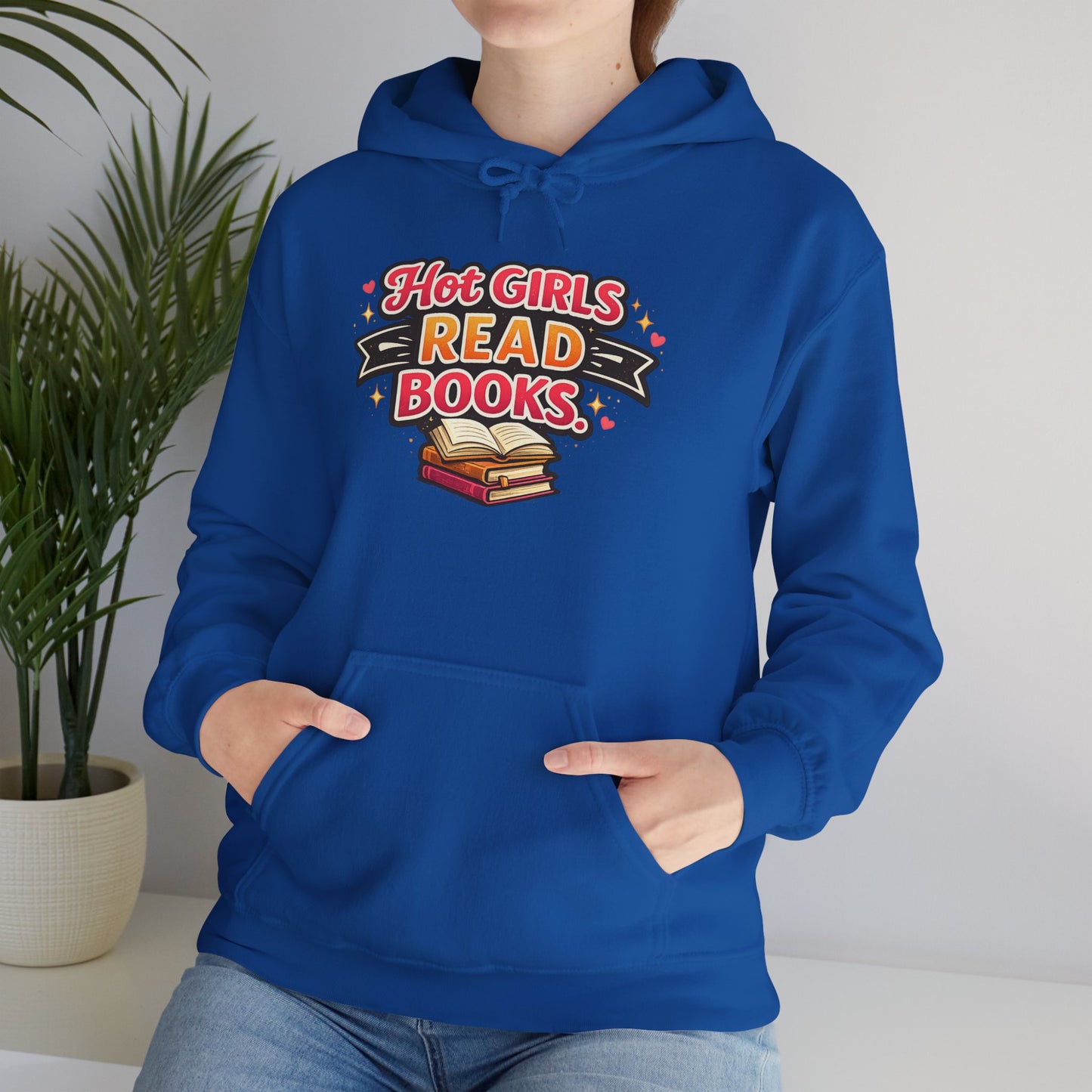 "Hot Girls Read Books" Hoodie - Cozy Literary Graphic Hoodie