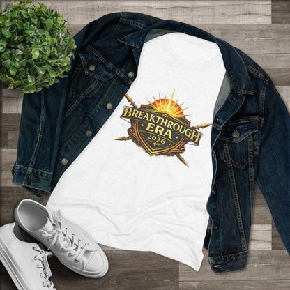 Breakthrough Era 2026 Women's Tee — Inspirational Sunrise Crest Graphic