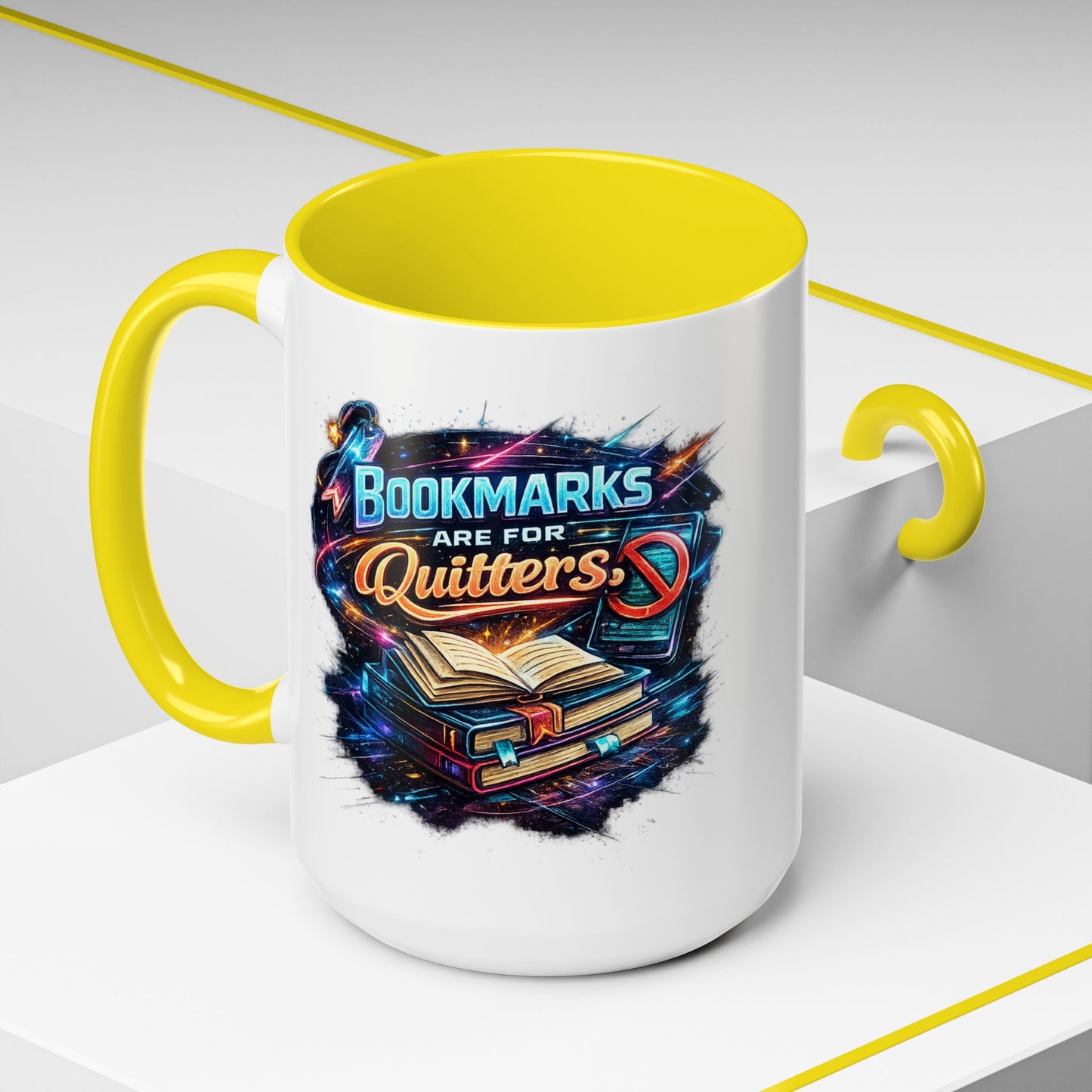 Bookmarks are for Quitters Vintage Coffee Lovers Accent Mug (11/15oz)