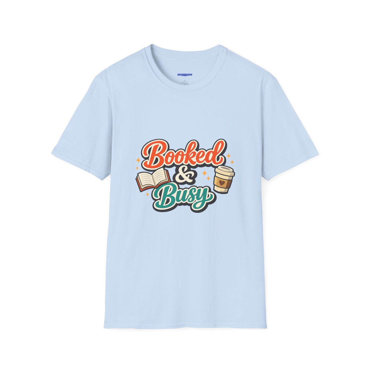 "Booked & Busy" T-Shirt — Book Lover Coffee Graphic Tee