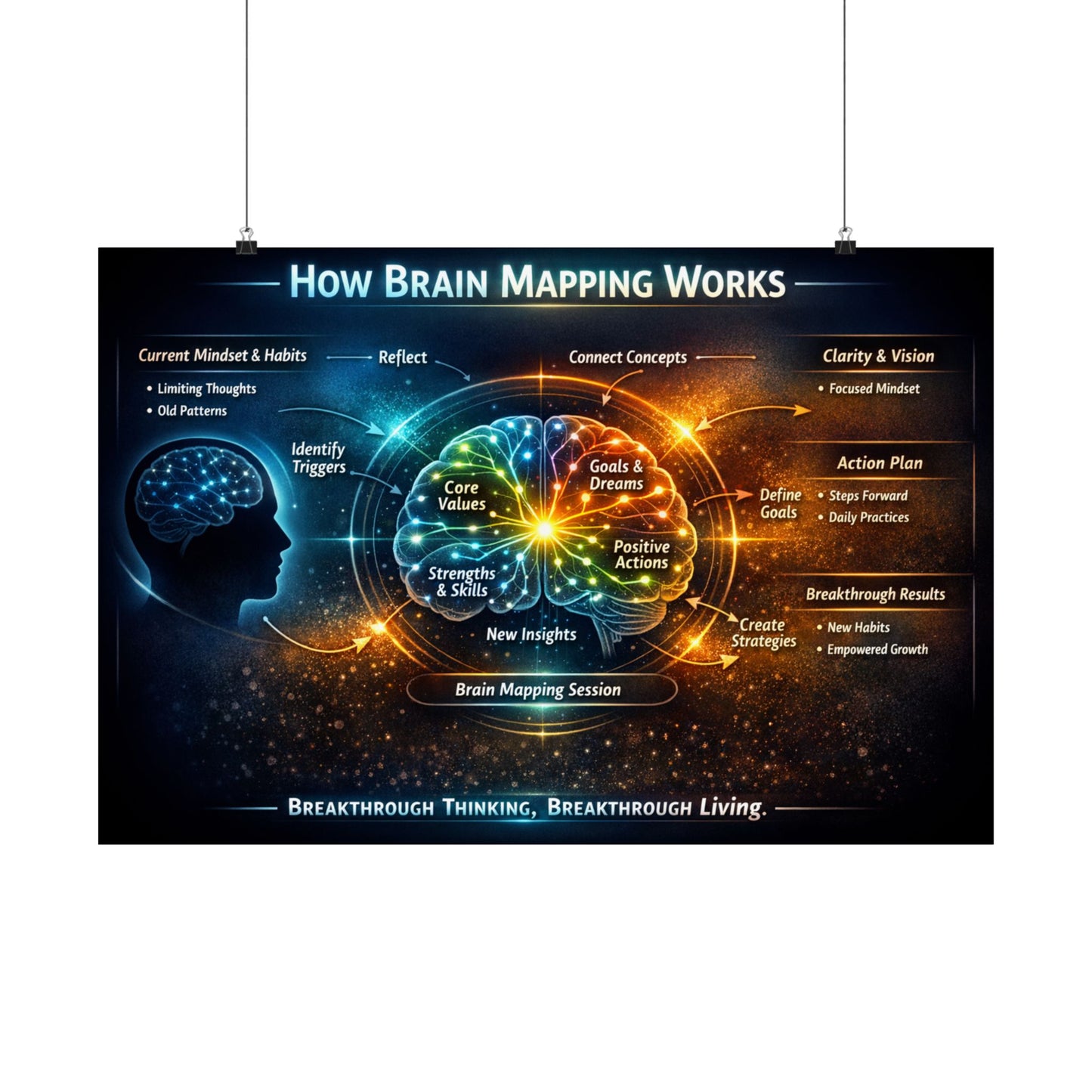 Brain Mapping Poster — How Brain Mapping Works Satin Poster (210gsm)