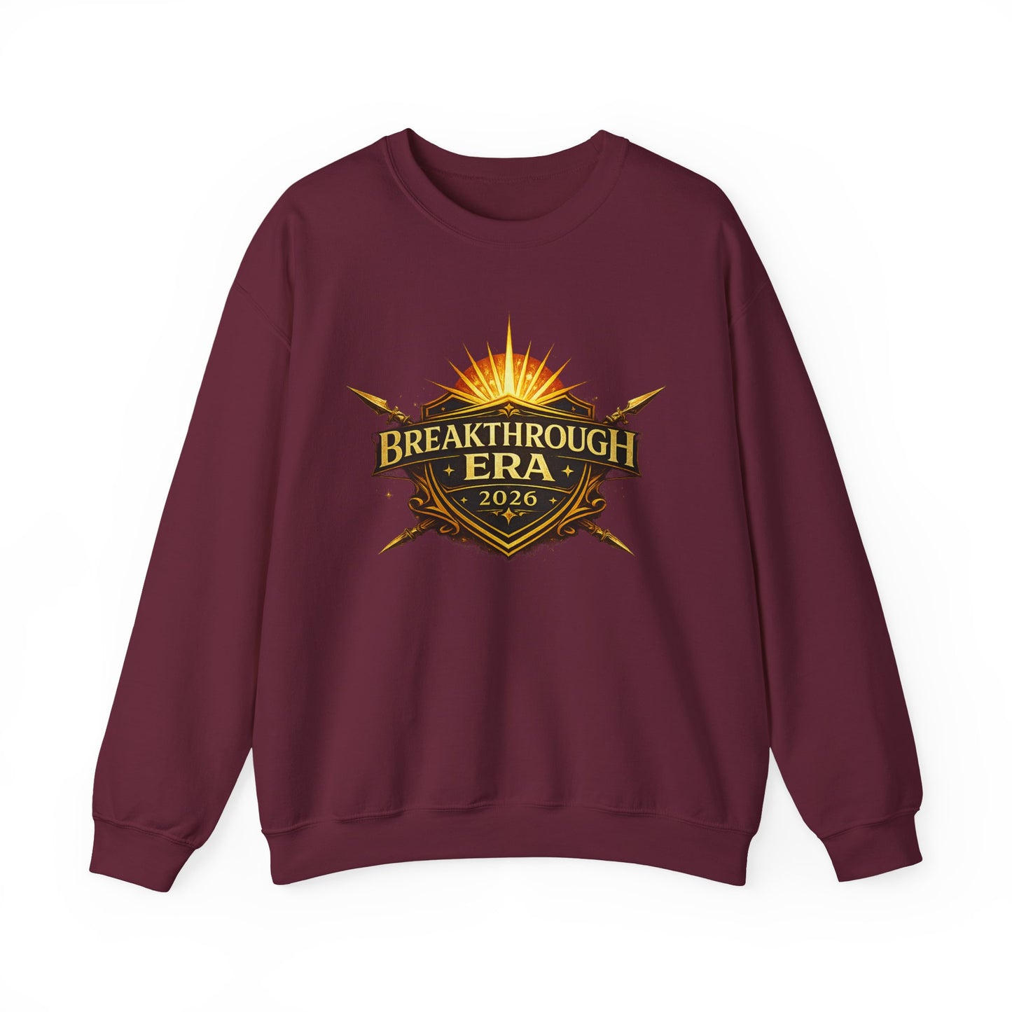 "Breakthrough Era 2026" Crewneck Sweatshirt — Sunrise Emblem