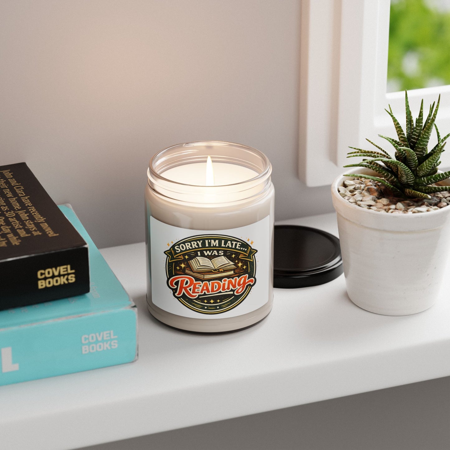Reading Soy Candle — "Sorry I'm Late... I Was Reading" 9oz Scented Jar