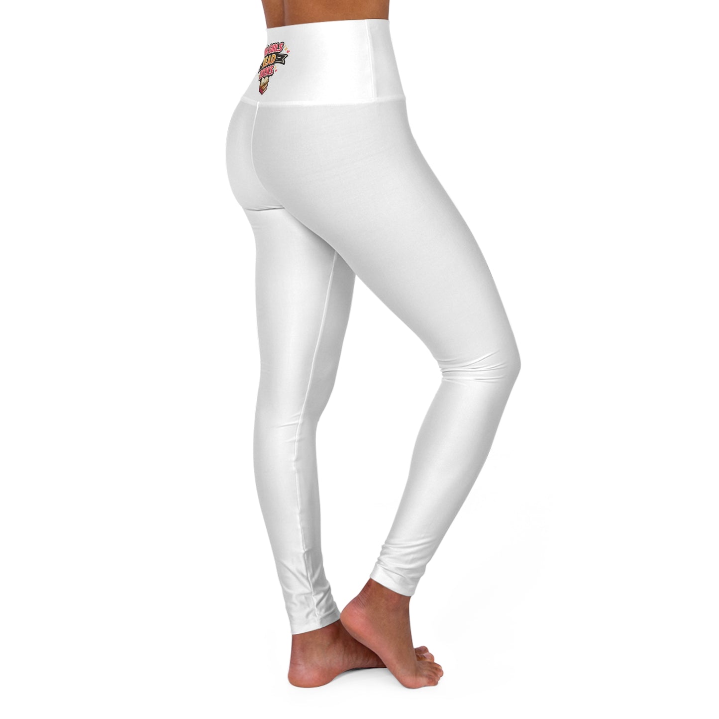 High-Waisted Yoga Leggings — "Hot Girls Read Books" Retro Graphic