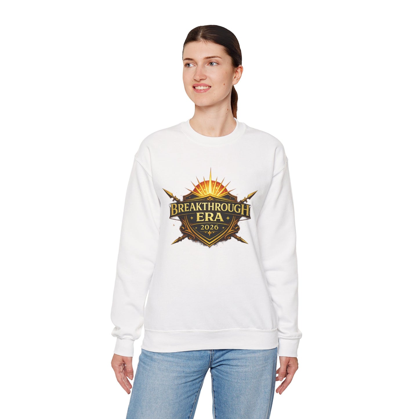 "Breakthrough Era 2026" Crewneck Sweatshirt — Sunrise Emblem