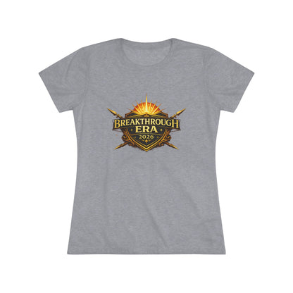 Breakthrough Era 2026 Women's Tee — Inspirational Sunrise Crest Graphic