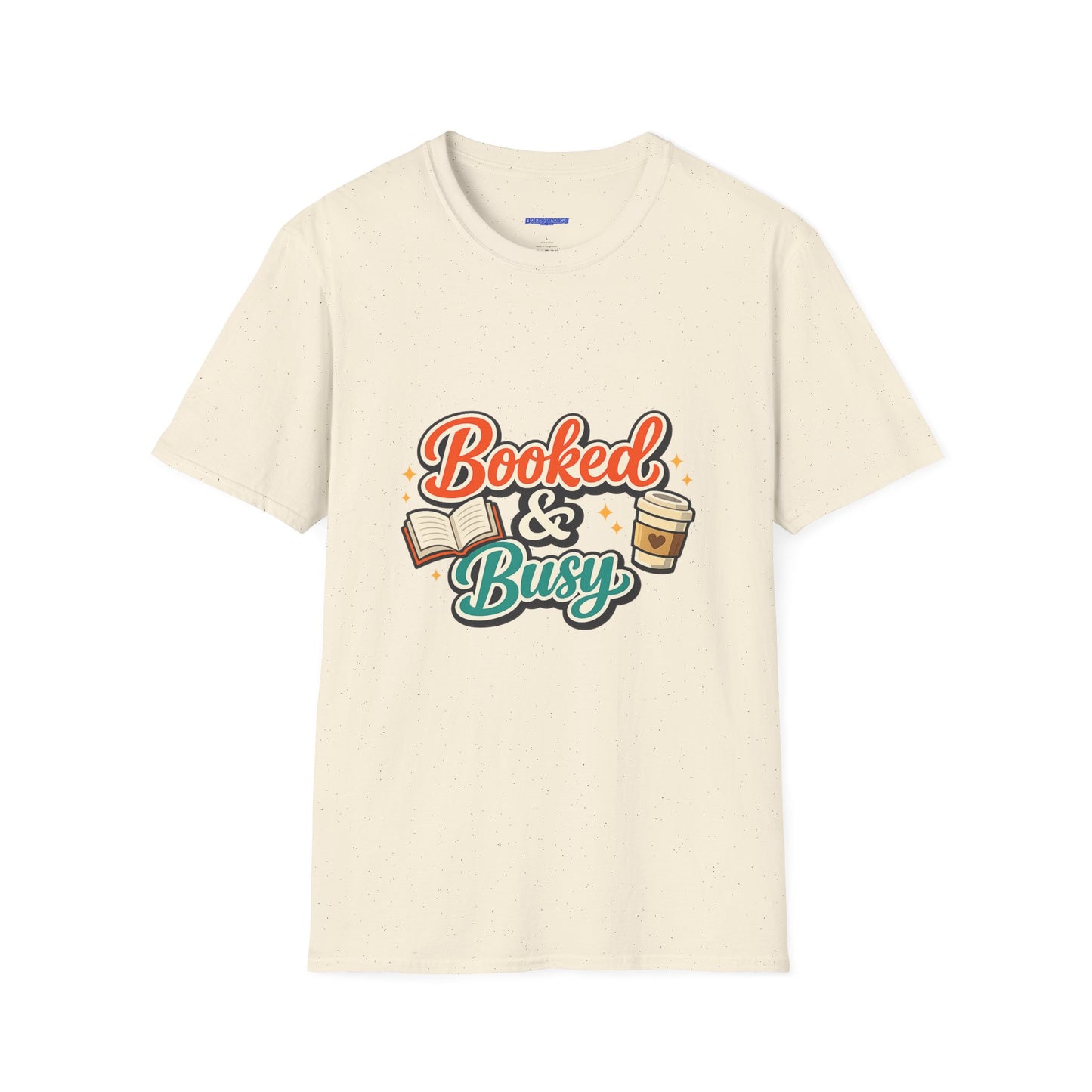 "Booked & Busy" T-Shirt — Book Lover Coffee Graphic Tee