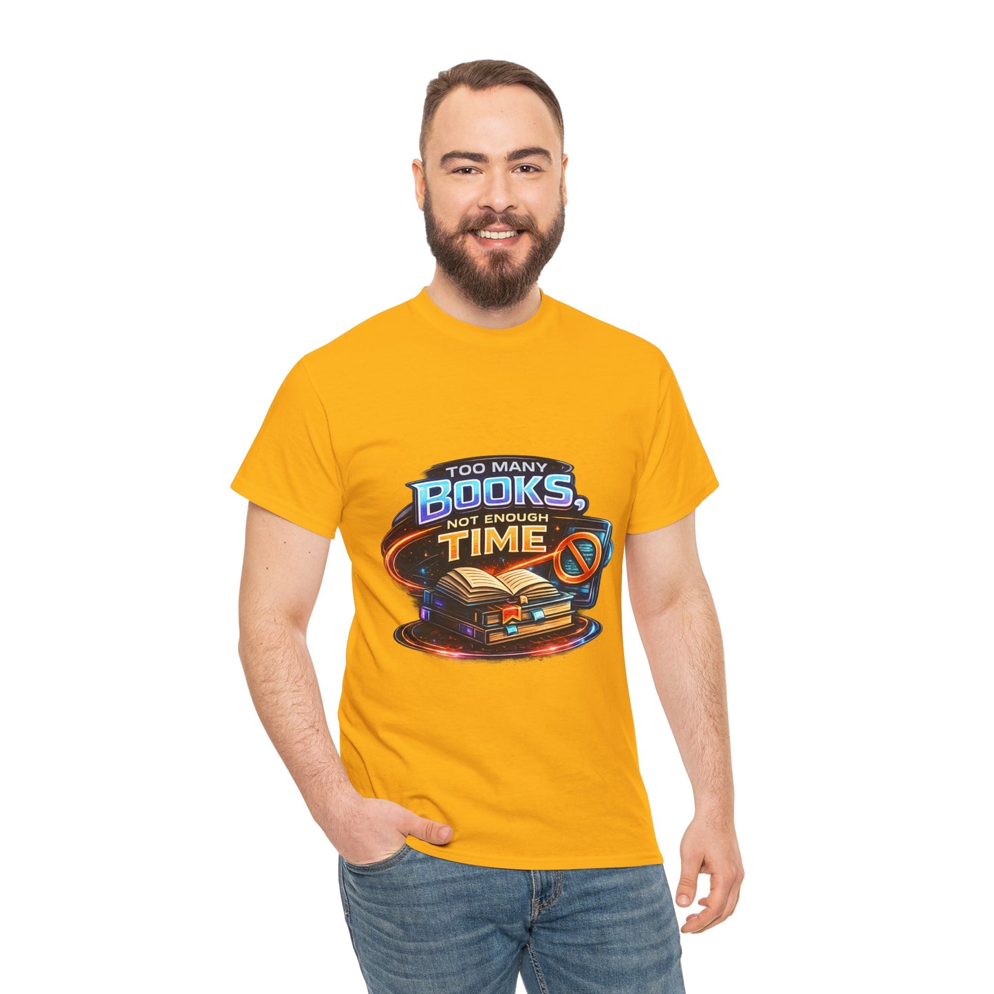 Books & No Time T-Shirt — "Too Many Books, Not Enough Time" Reading Tee