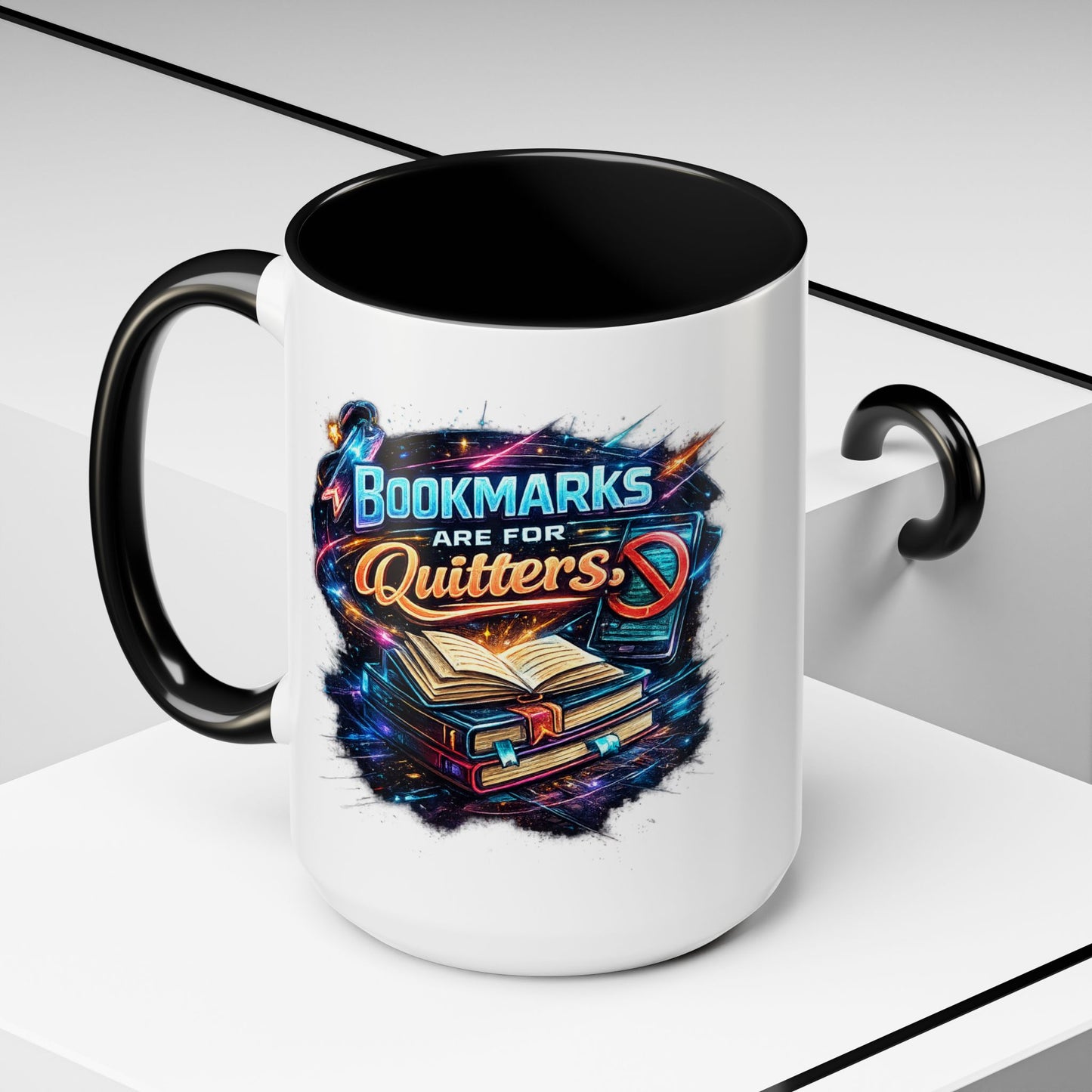 Bookmarks are for Quitters Vintage Coffee Lovers Accent Mug (11/15oz)