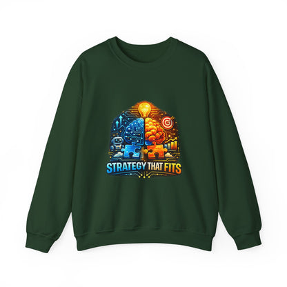 Crewneck Sweatshirt – "Strategy That Fits" Brainstorm Graphic