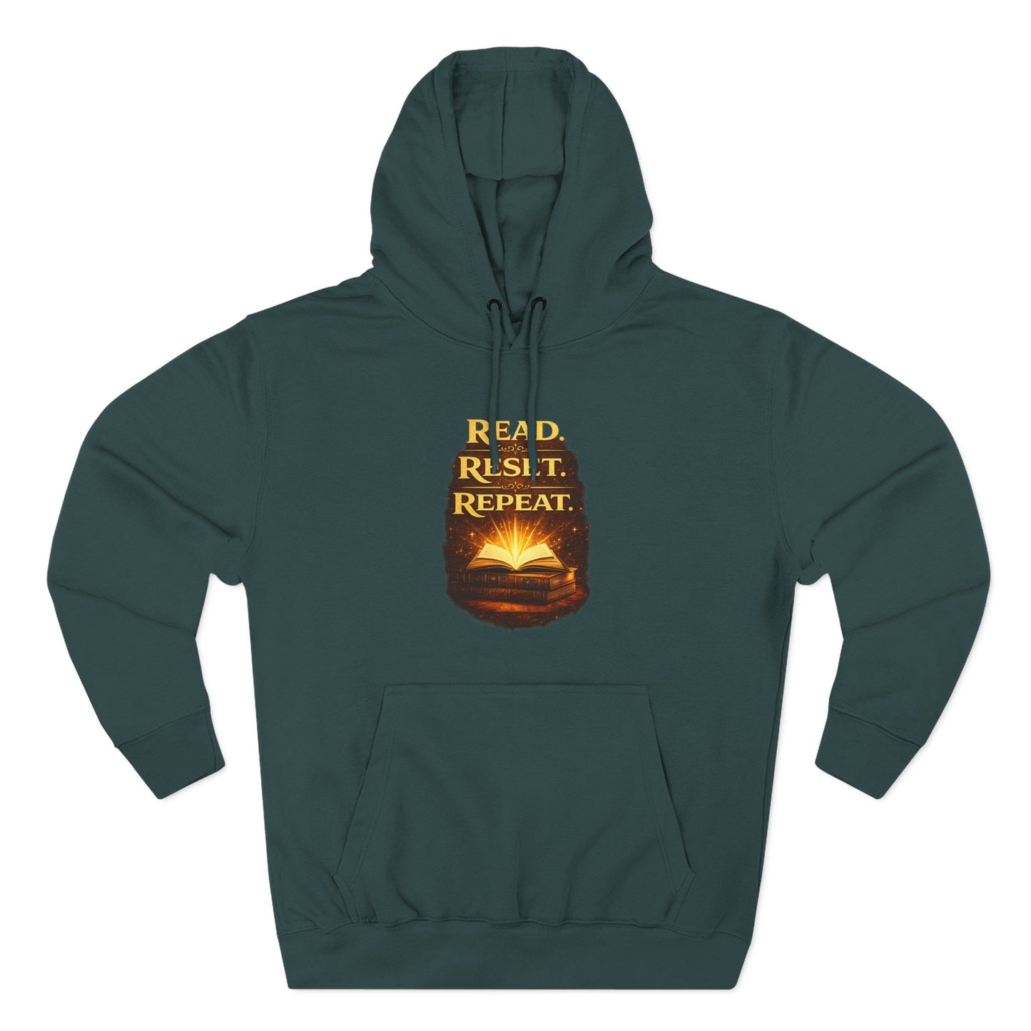 Hoodie — 'Read. Resist. Repeat.' Book Lover Graphic Pullover