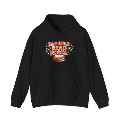 "Hot Girls Read Books" Hoodie - Cozy Literary Graphic Hoodie