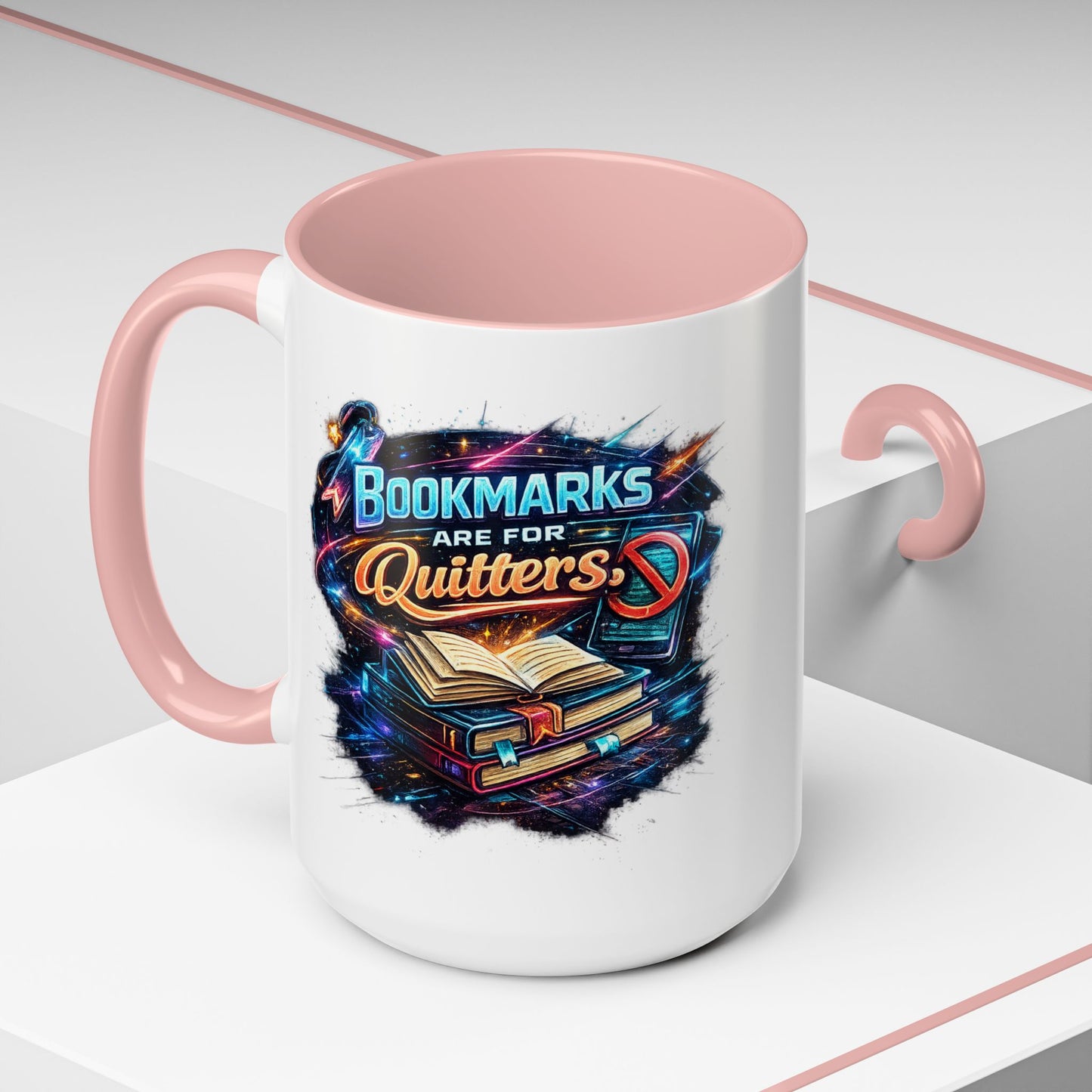 Bookmarks are for Quitters Vintage Coffee Lovers Accent Mug (11/15oz)