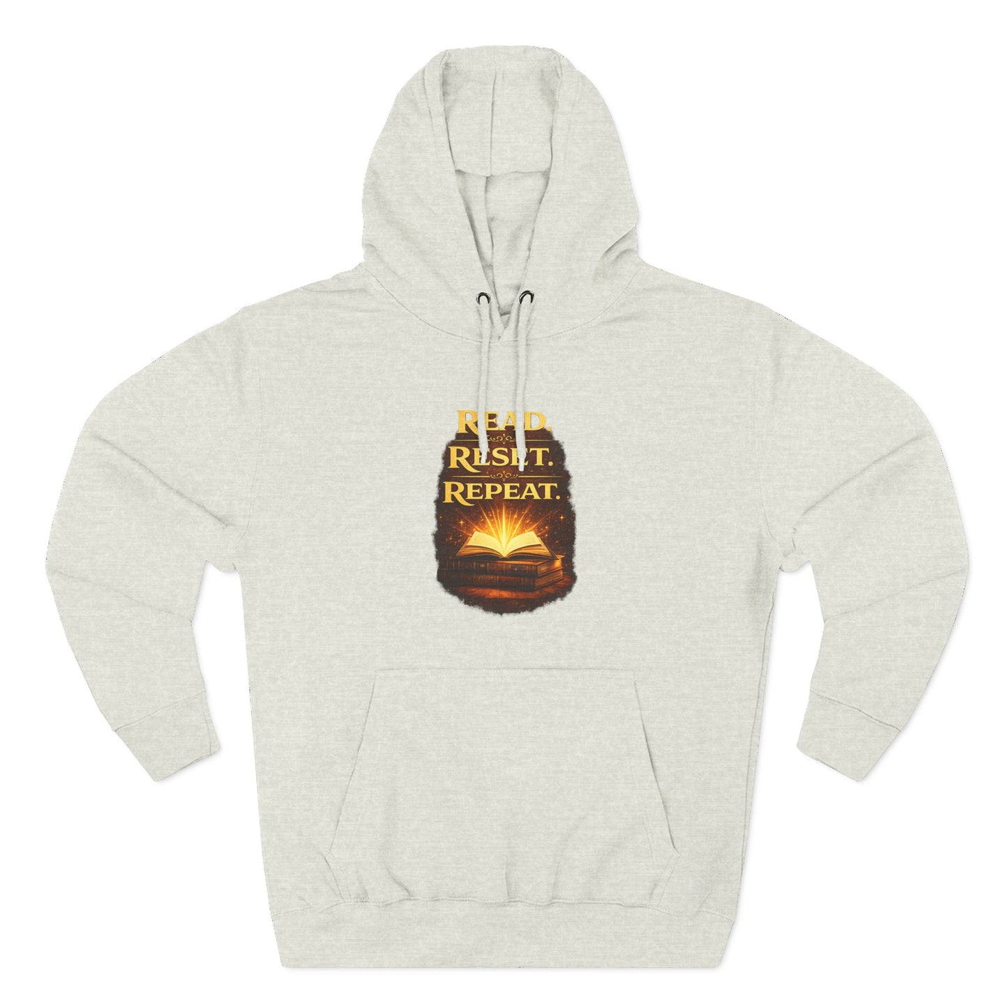 Hoodie — 'Read. Resist. Repeat.' Book Lover Graphic Pullover