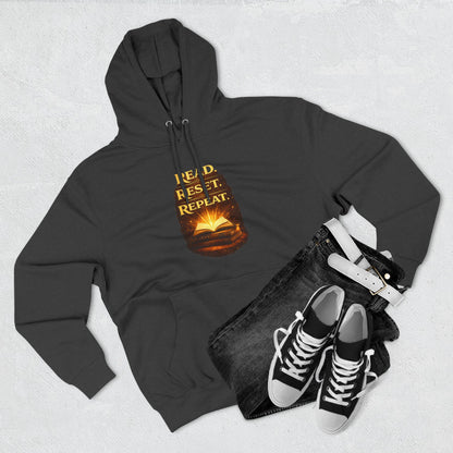 Hoodie — 'Read. Resist. Repeat.' Book Lover Graphic Pullover