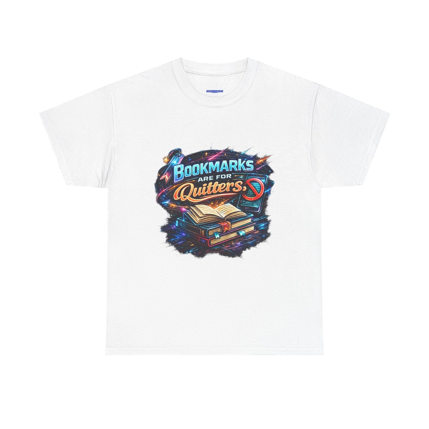 "Bookmarks Are For Quitters" Vintage Book Lover Tee T-Shirt