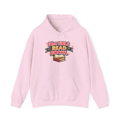 "Hot Girls Read Books" Hoodie - Cozy Literary Graphic Hoodie