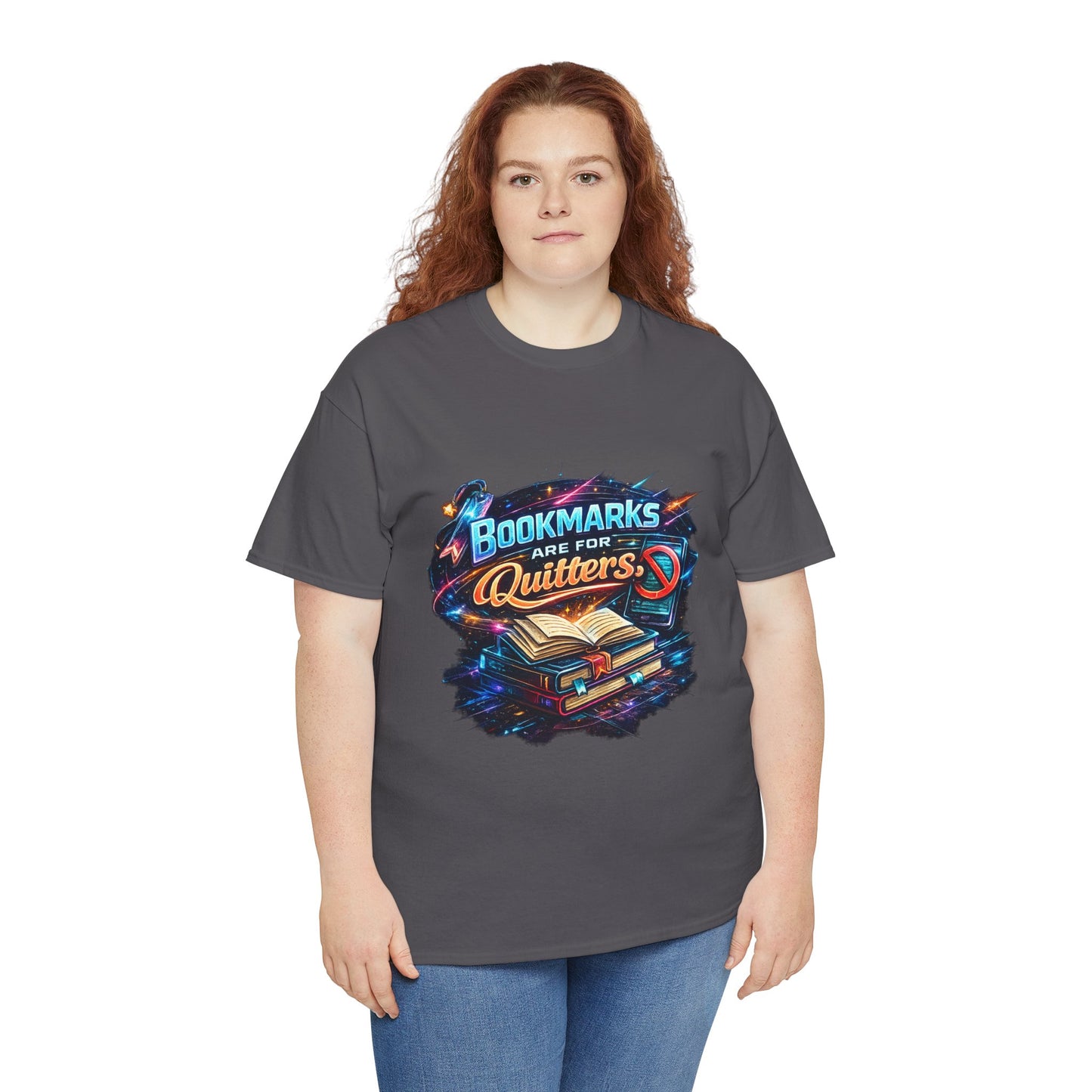 "Bookmarks Are For Quitters" Vintage Book Lover Tee T-Shirt
