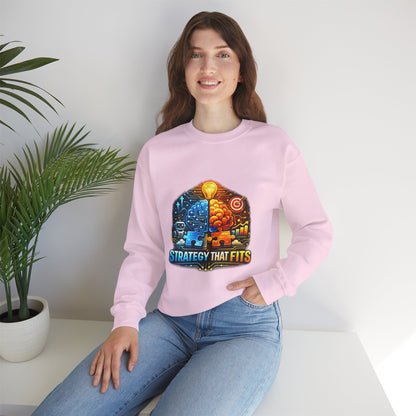 Crewneck Sweatshirt – "Strategy That Fits" Brainstorm Graphic
