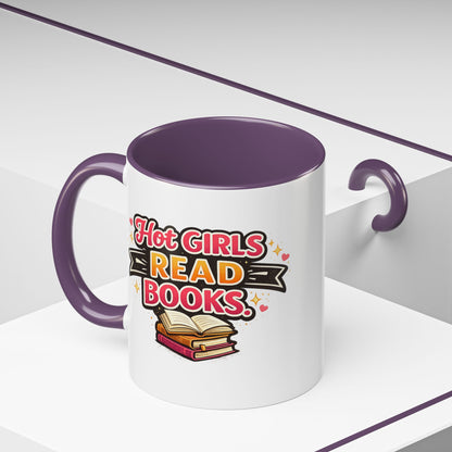 Hot Girls Read Books Coffee Mug — 'Best Mom Ever' Accent Ceramic Mug (11/15 oz)