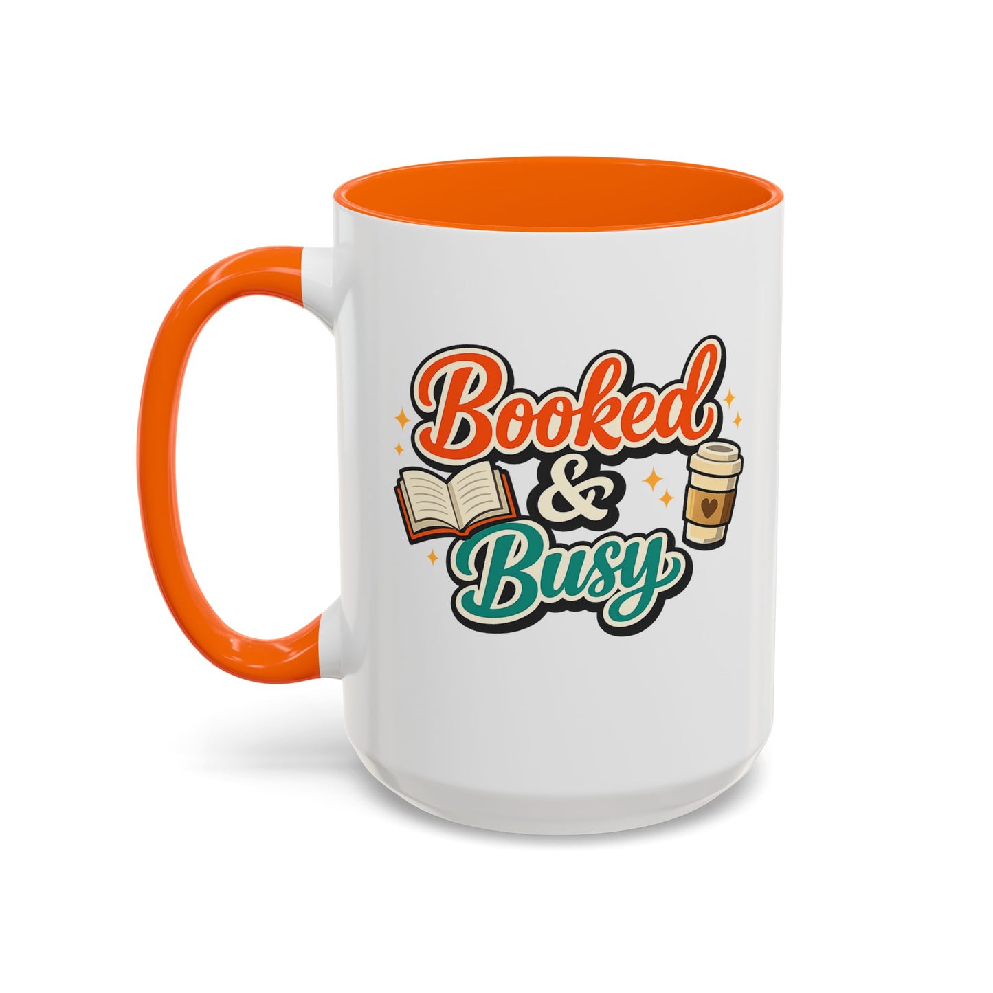 Booked & Busy Cozy Coffee Club Accent Mug — Cute “Local Coffee Shop” Illustration, 11/15oz