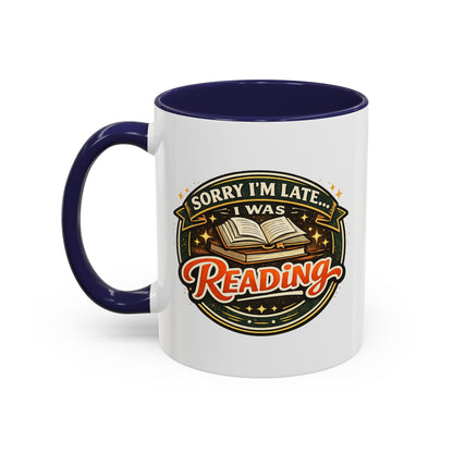Sorry I'm late I was Reading Vintage Camping Coffee Mug — 'Camp Strong' Accent Ceramic Mug