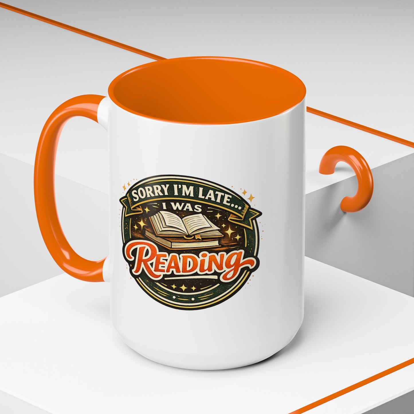 Sorry I'm late I was Reading Vintage Camping Coffee Mug — 'Camp Strong' Accent Ceramic Mug