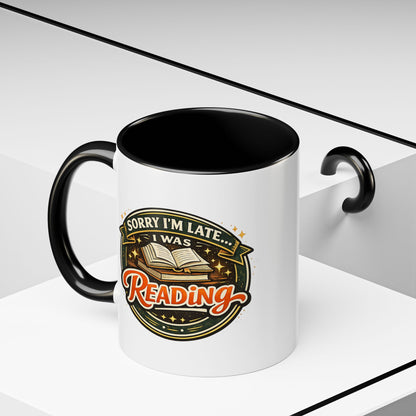 Sorry I'm late I was Reading Vintage Camping Coffee Mug — 'Camp Strong' Accent Ceramic Mug