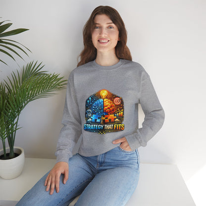 Crewneck Sweatshirt – "Strategy That Fits" Brainstorm Graphic