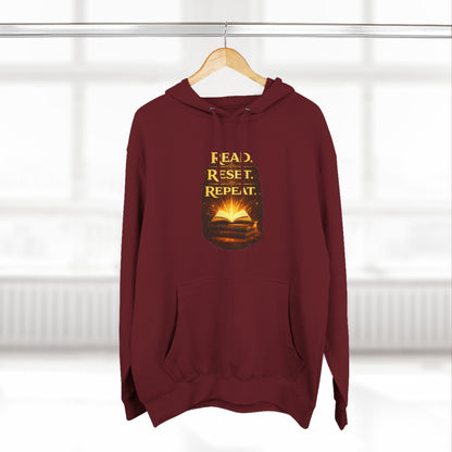 Hoodie — 'Read. Resist. Repeat.' Book Lover Graphic Pullover