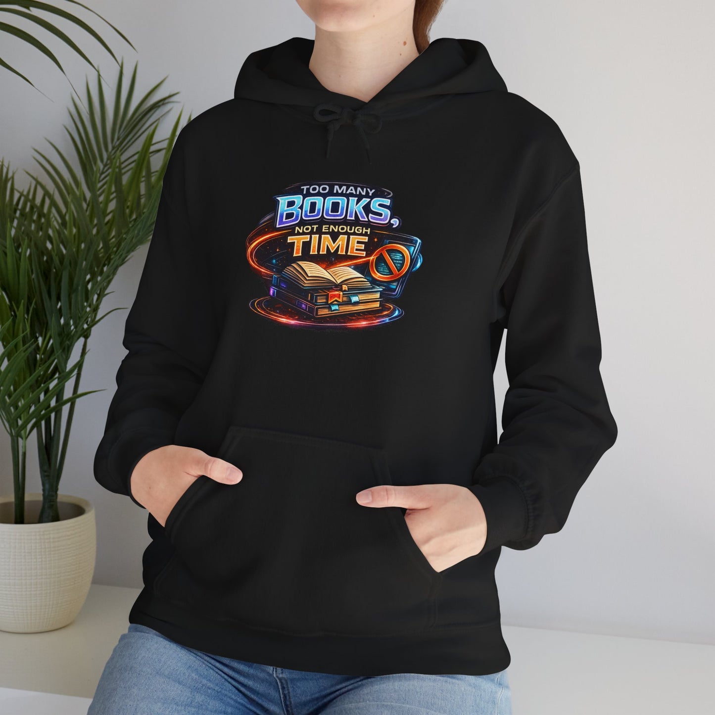 Books Time Hoodie — Retro Spacebook Reading Graphic Sweatshirt