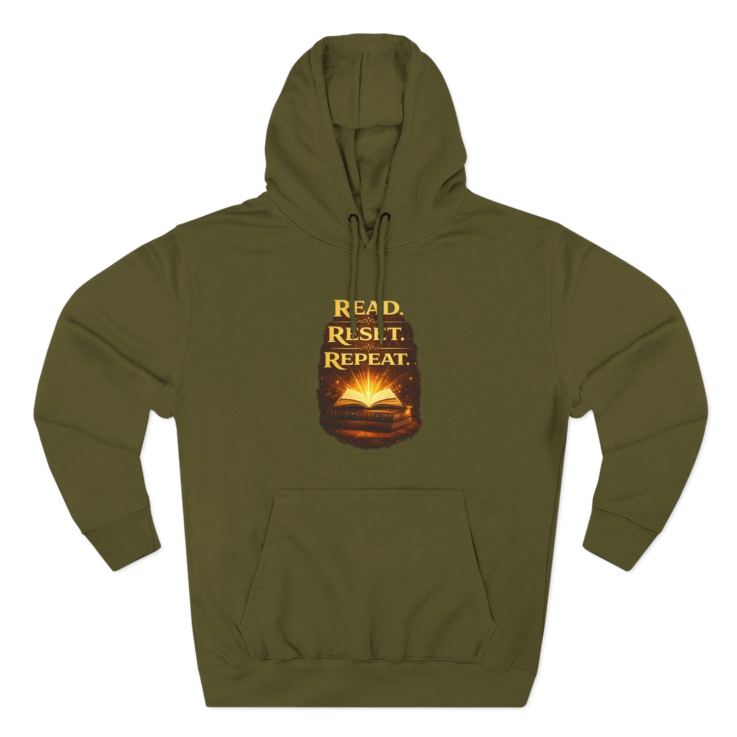 Hoodie — 'Read. Resist. Repeat.' Book Lover Graphic Pullover
