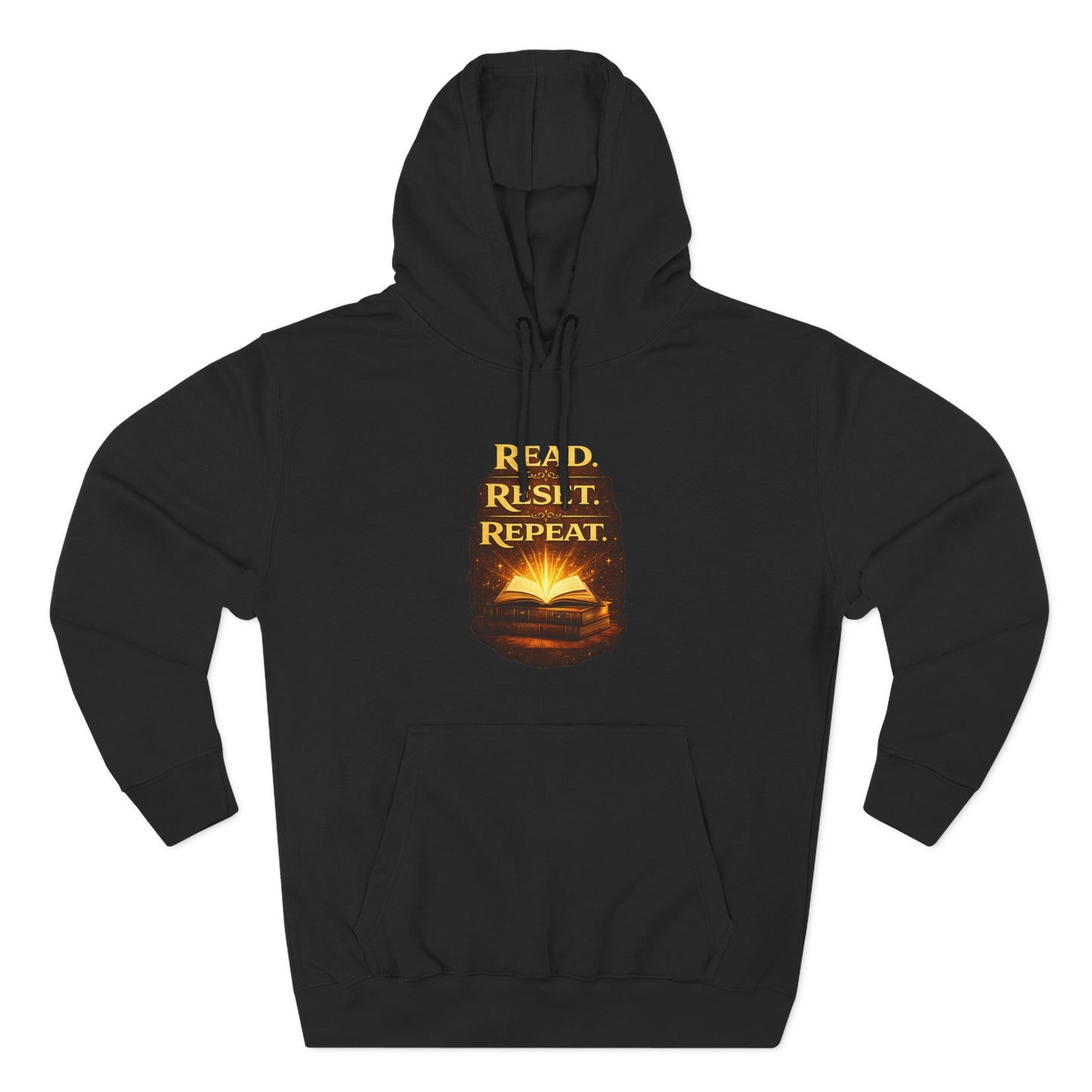 Hoodie — 'Read. Resist. Repeat.' Book Lover Graphic Pullover