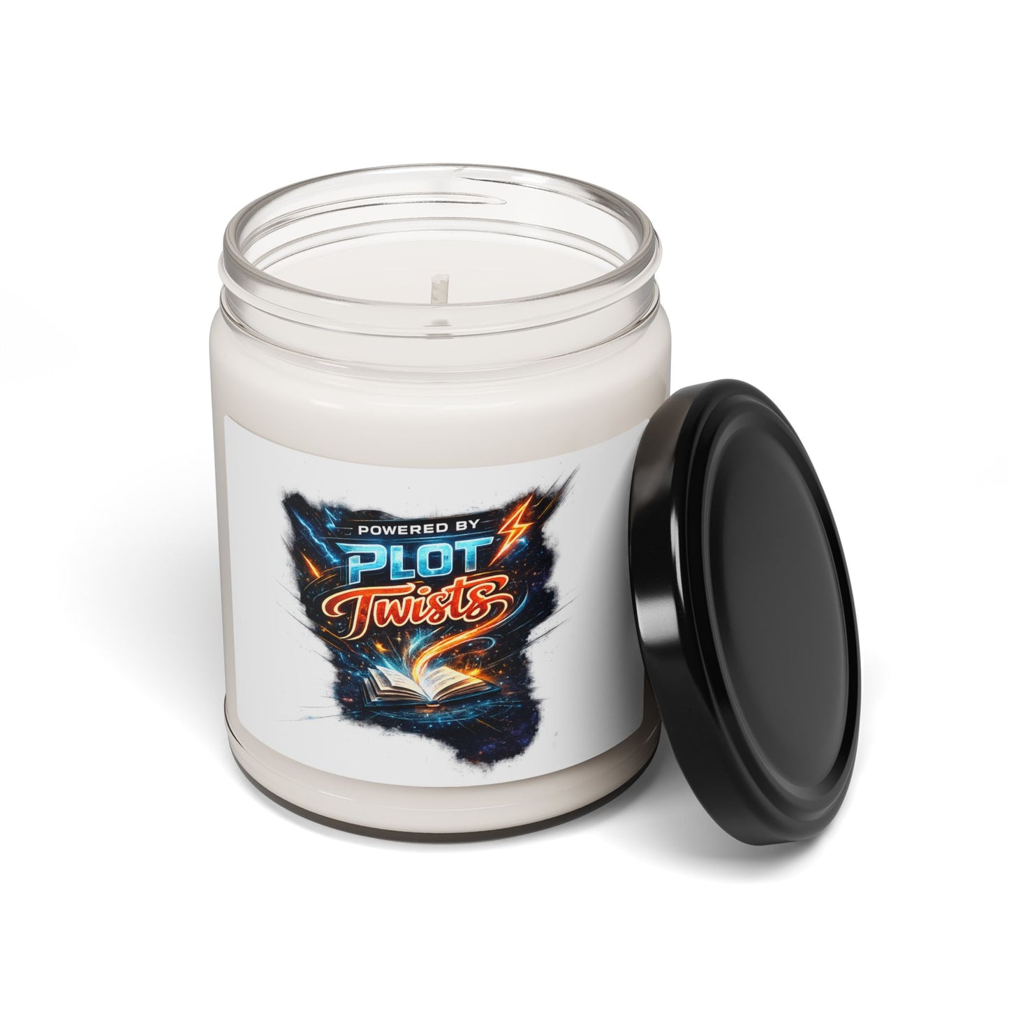 Candle — "Powered by Plot Twists" Scented Soy Candle, 9oz