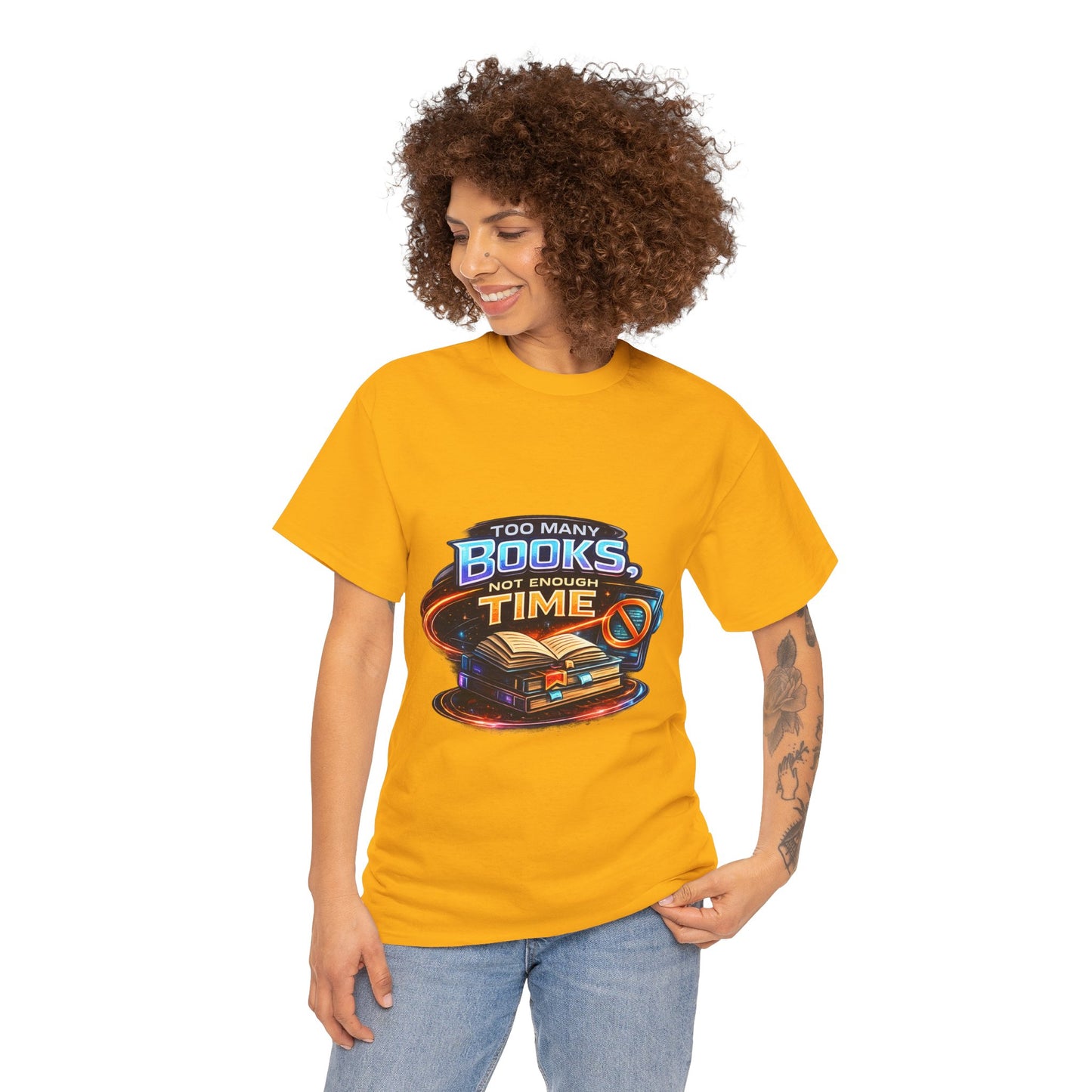Books & No Time T-Shirt — "Too Many Books, Not Enough Time" Reading Tee