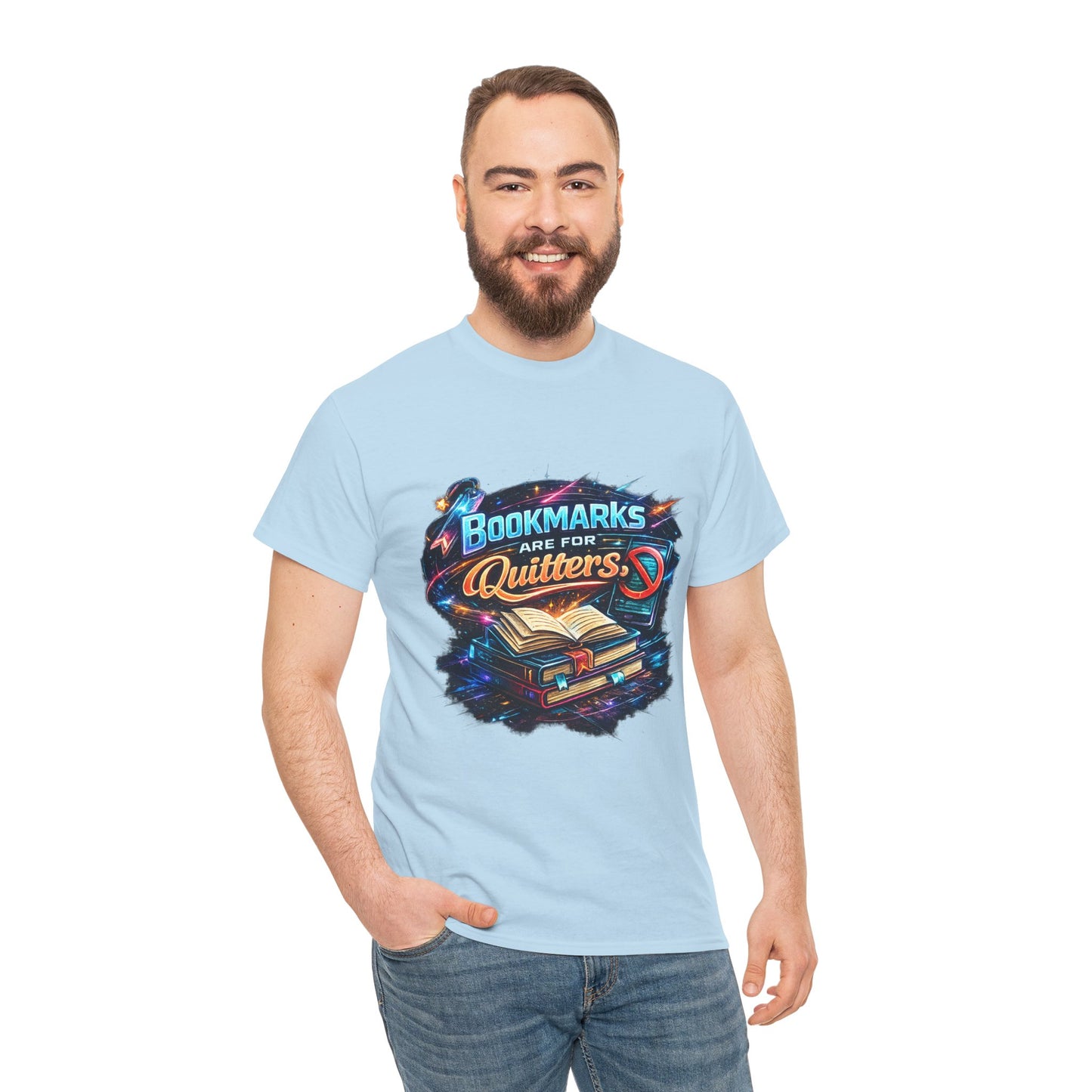"Bookmarks Are For Quitters" Vintage Book Lover Tee T-Shirt