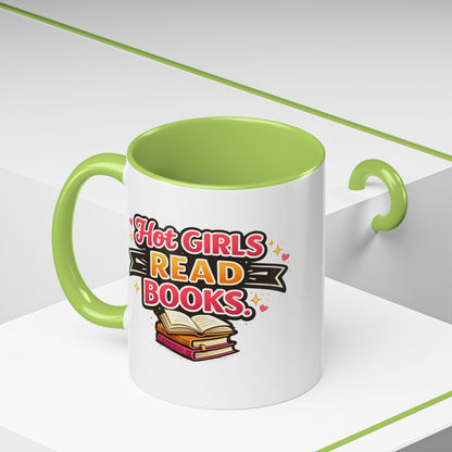 Hot Girls Read Books Coffee Mug — 'Best Mom Ever' Accent Ceramic Mug (11/15 oz)