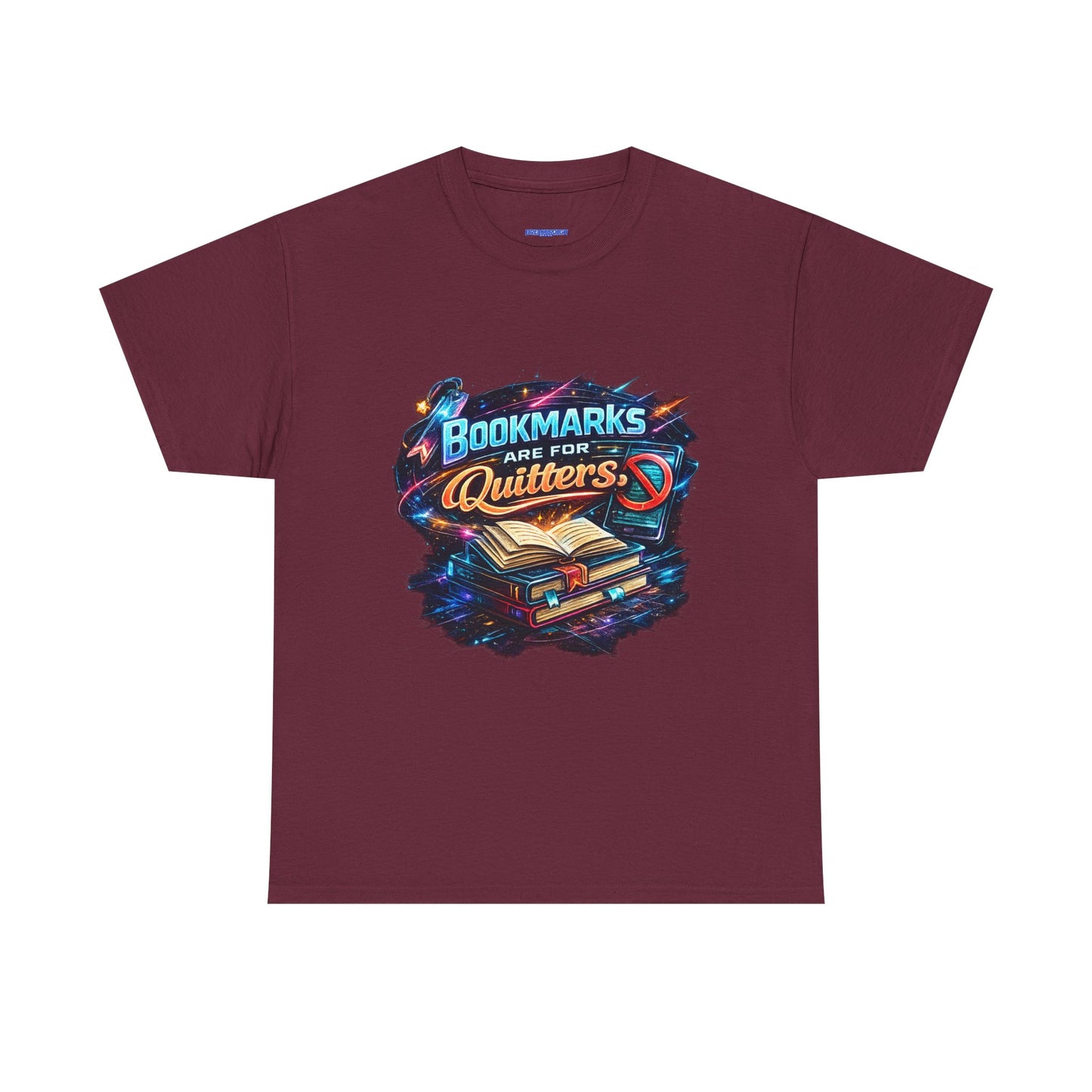 "Bookmarks Are For Quitters" Vintage Book Lover Tee T-Shirt