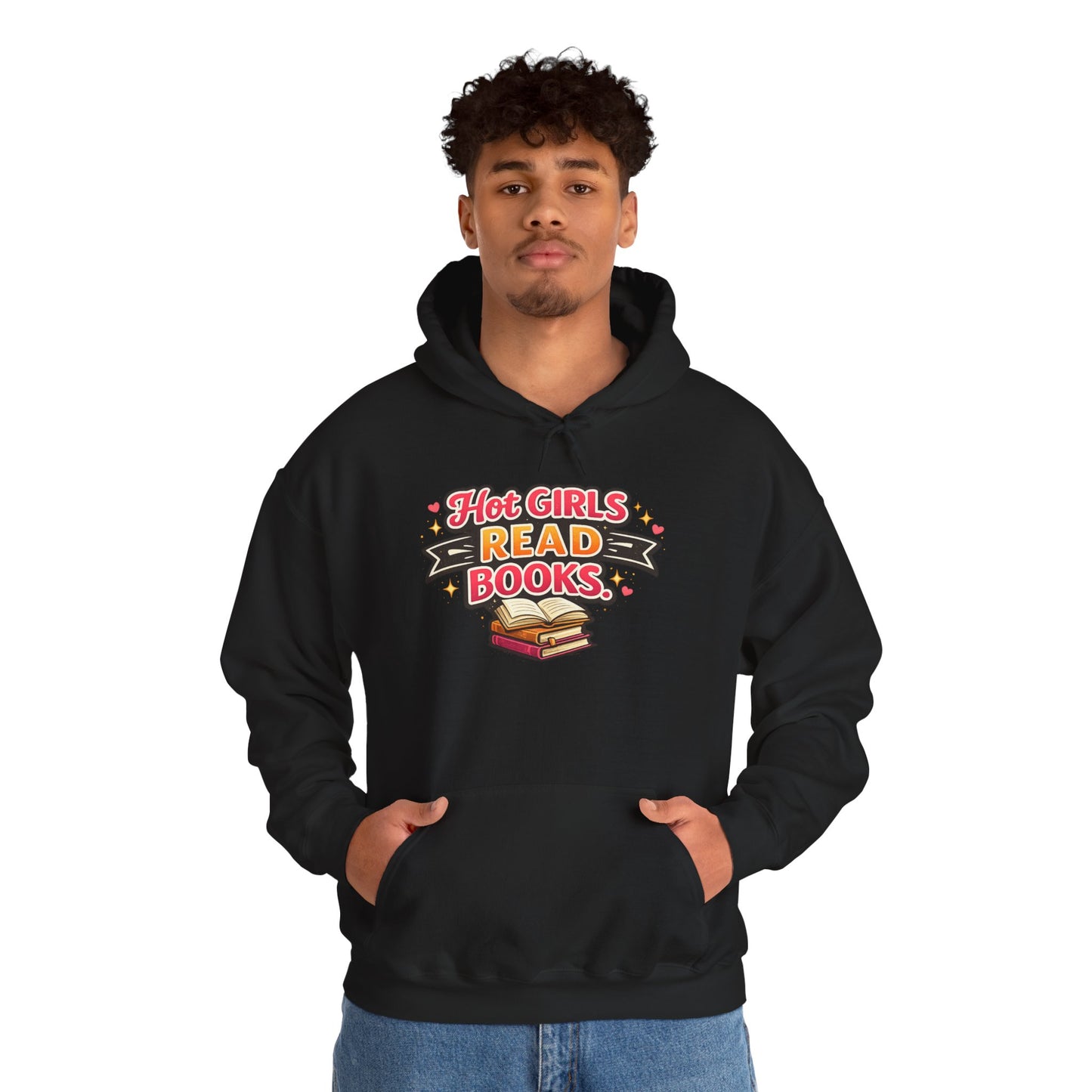 "Hot Girls Read Books" Hoodie - Cozy Literary Graphic Hoodie