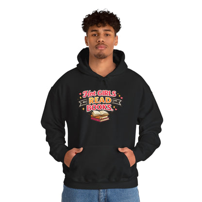 "Hot Girls Read Books" Hoodie - Cozy Literary Graphic Hoodie