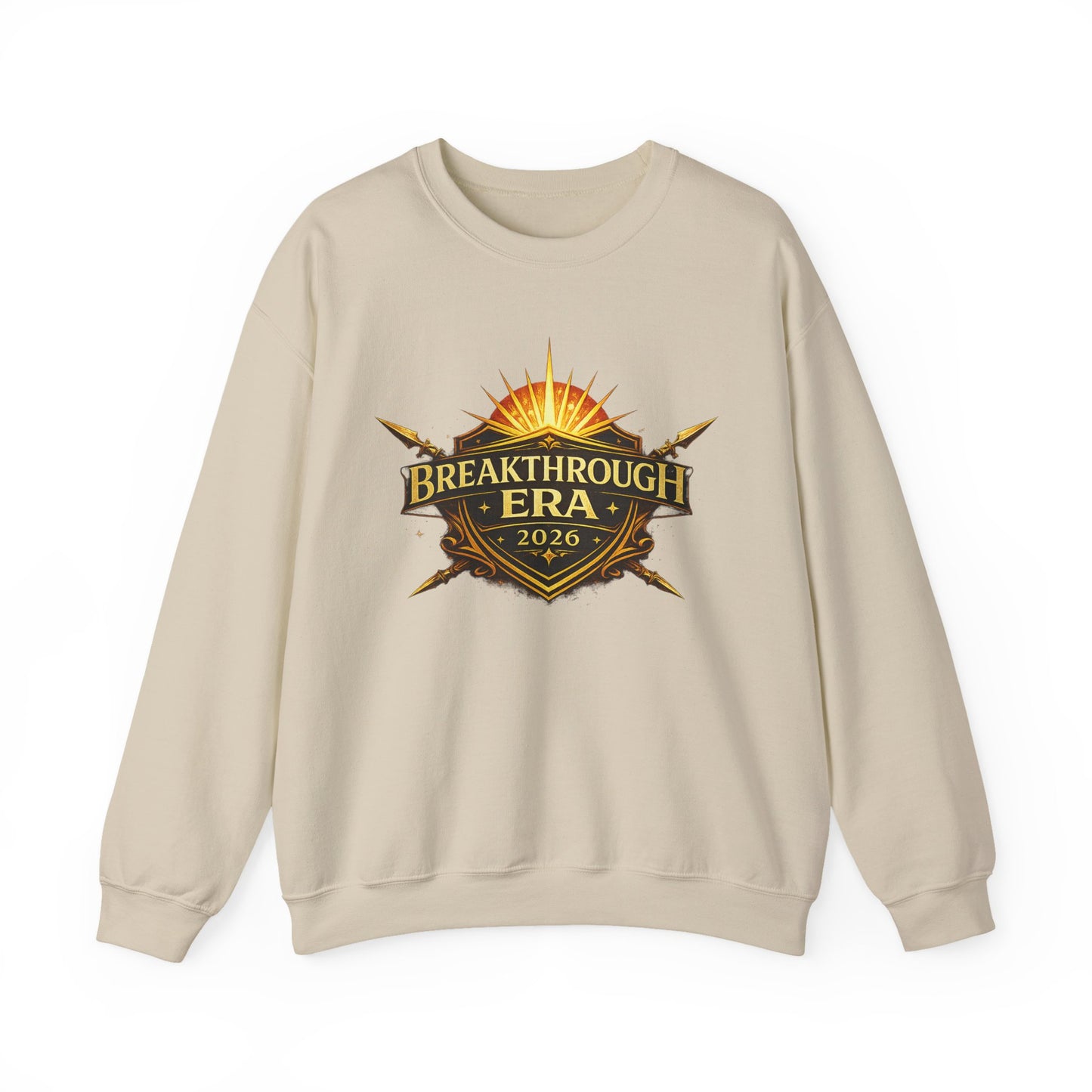 "Breakthrough Era 2026" Crewneck Sweatshirt — Sunrise Emblem