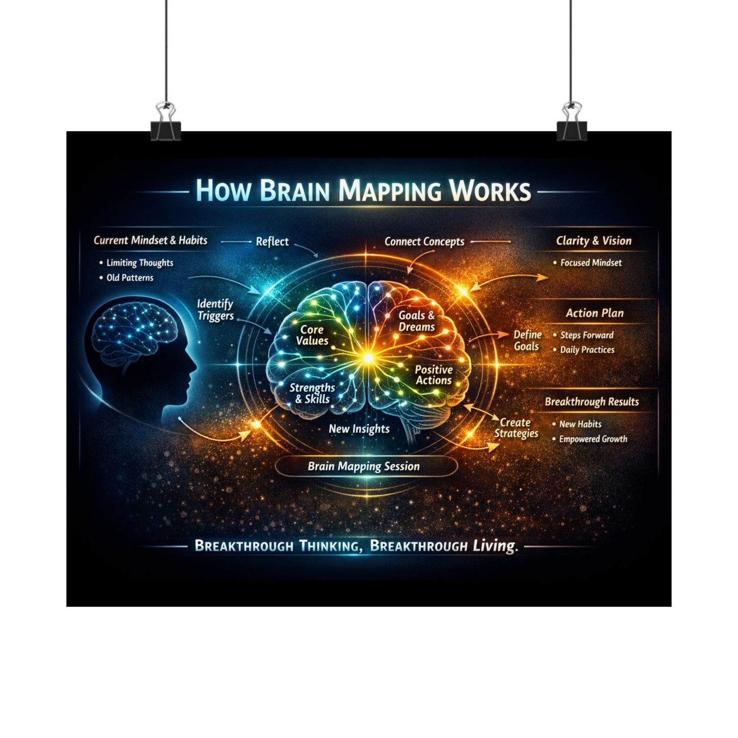 Brain Mapping Poster — How Brain Mapping Works Satin Poster (210gsm)